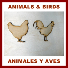 Formas de animales y aves para manualidades.